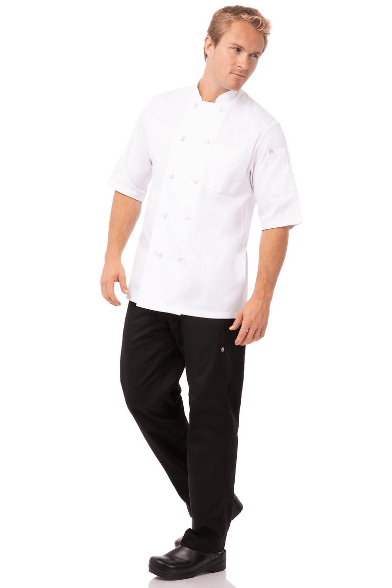 Chef Works Men's Tivoli Chef Coat, White, Medium - Image 4